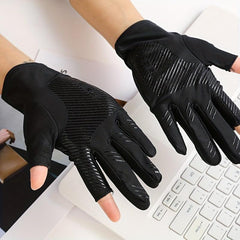 Thin Two Finger Gloves Elastic UV Protection Outdoor Cycling Driving