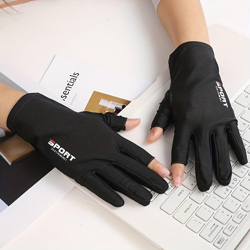 Thin Two Finger Gloves Elastic UV Protection Outdoor Cycling Driving