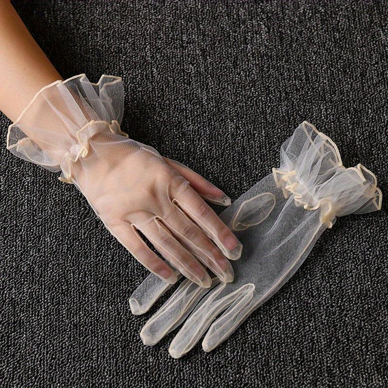 Candy Ruffles Gloves for Party Prom Wedding