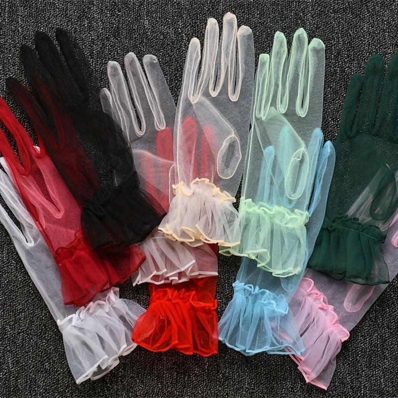 Candy Ruffles Gloves for Party Prom Wedding