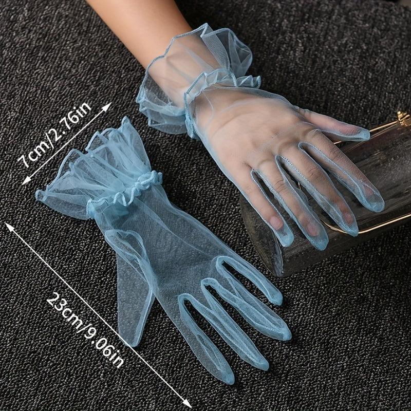 Candy Ruffles Gloves for Party Prom Wedding