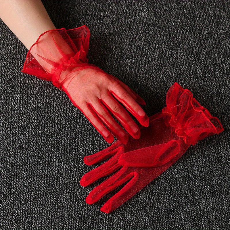 Candy Ruffles Gloves for Party Prom Wedding