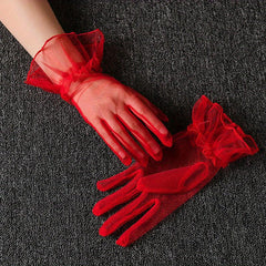 Candy Ruffles Gloves for Party Prom Wedding