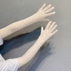 Women's Sunscreen Gloves UV Protection Long Sleeves Touch Screen Breathable