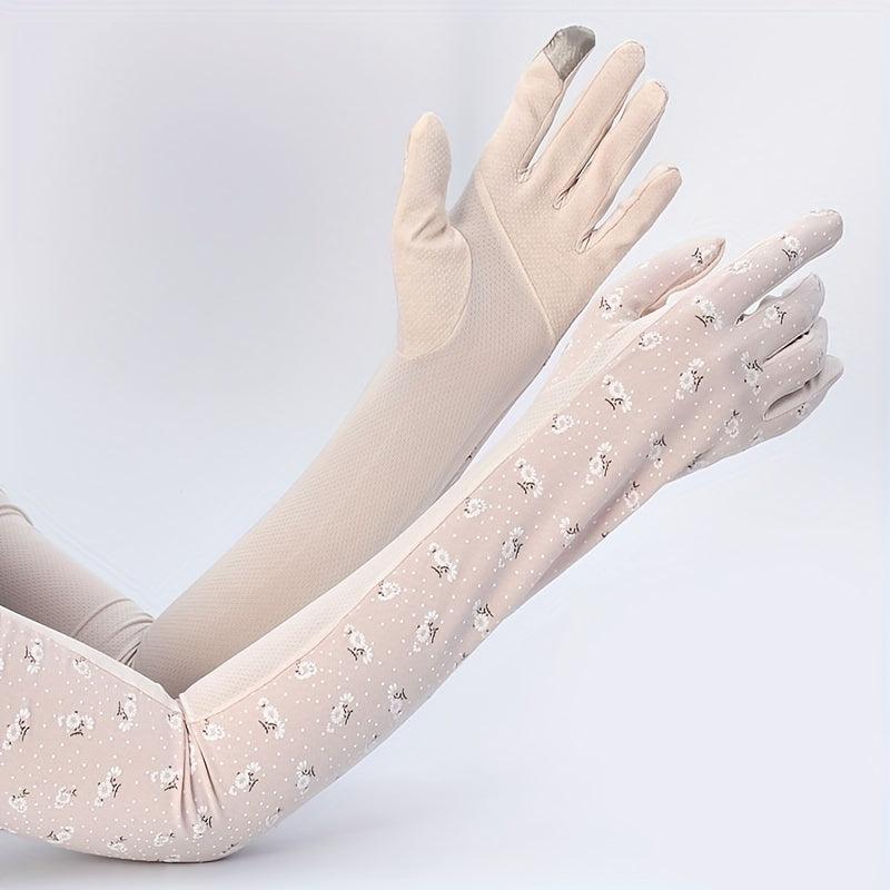 Women's Sunscreen Gloves UV Protection Long Sleeves Touch Screen Breathable