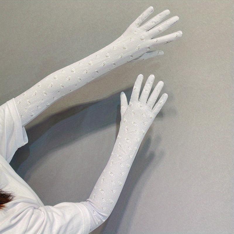 Women's Sunscreen Gloves UV Protection Long Sleeves Touch Screen Breathable