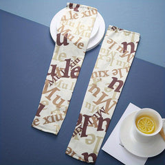 Letter Print Ice Silk Sleeves Unisex Sunscreen UV Protection Long Gloves