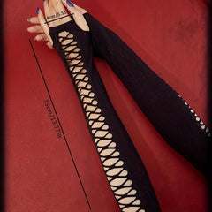 Long Arm Inelastic Sunscreen Fingerless Gloves for Women