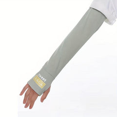 Green Cooling Sleeve Sunscreen UV Protection Arm Guard Sleeve with Thumb Hole