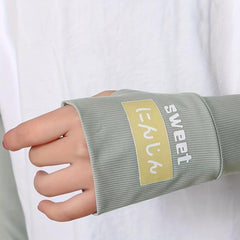 Green Cooling Sleeve Sunscreen UV Protection Arm Guard Sleeve with Thumb Hole