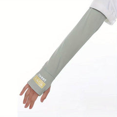 Green Cooling Sleeve Sunscreen UV Protection Arm Guard Sleeve with Thumb Hole