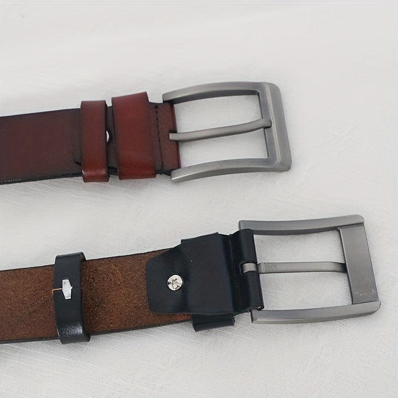 Men's Leather Belt Pin Buckle Casual Jeans Pants Waist Strap High Belt