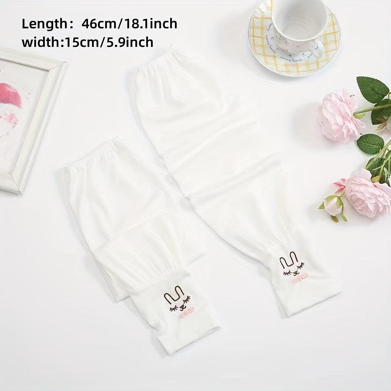 Breathable Ice Sleeve Rabbit Embroidery Gloves UV Protection