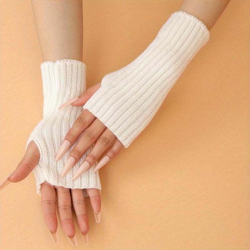 Cold Proof Arm Sleeves Fingerless Gloves For Women