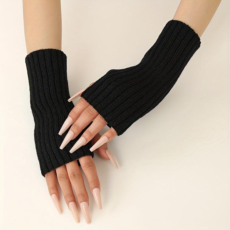 Cold Proof Arm Sleeves Fingerless Gloves For Women