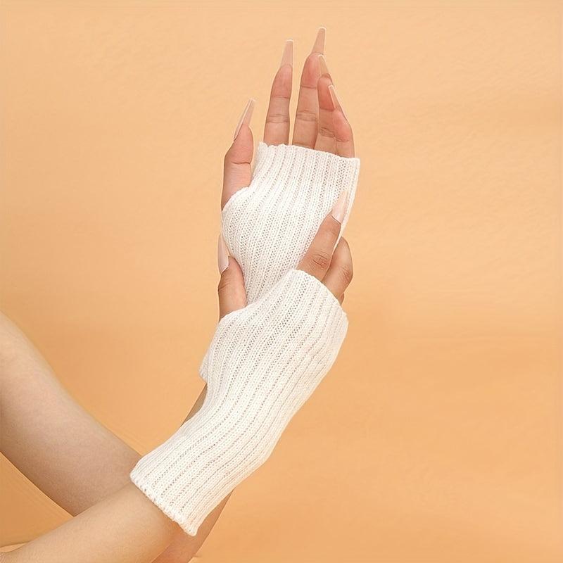 Cold Proof Arm Sleeves Fingerless Gloves For Women