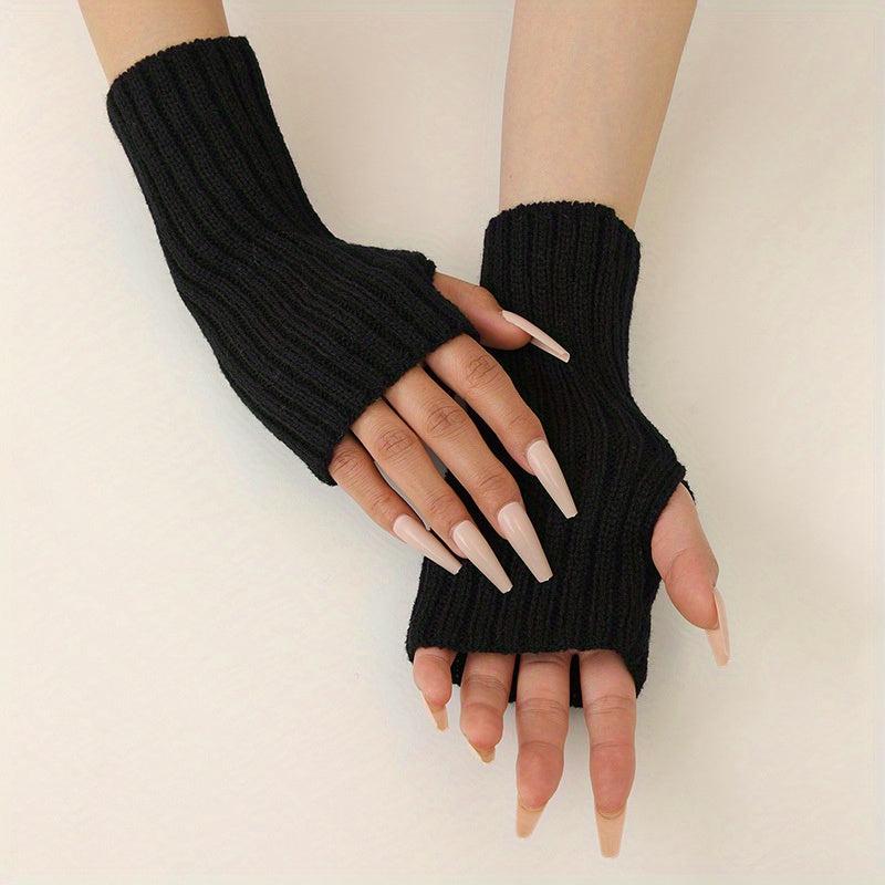 Cold Proof Arm Sleeves Fingerless Gloves For Women