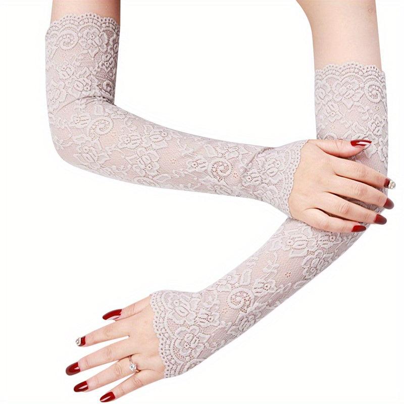 Sunscreen Lace Long Gloves UV Protection Sleeves For Women