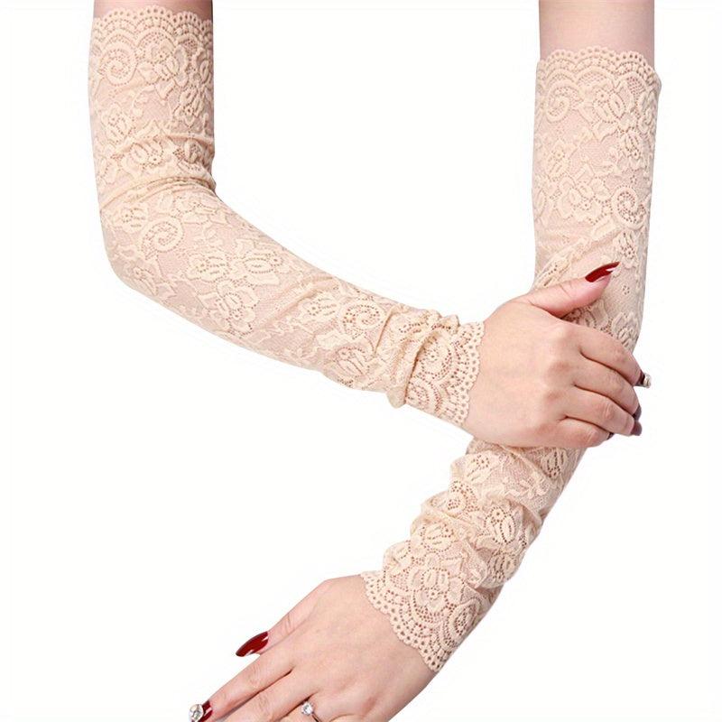 Sunscreen Lace Long Gloves UV Protection Sleeves For Women