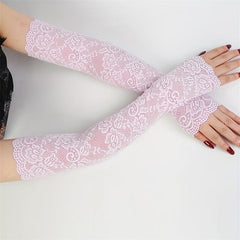 Sunscreen Lace Long Gloves UV Protection Sleeves For Women
