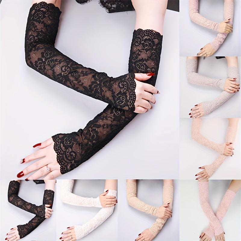 Sunscreen Lace Long Gloves UV Protection Sleeves For Women