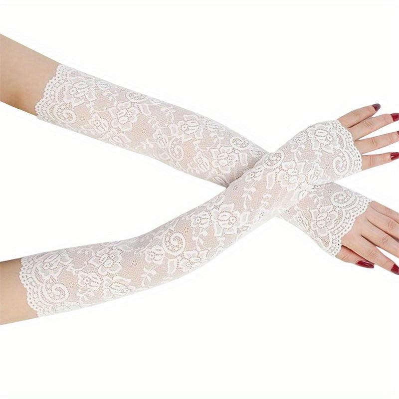 Sunscreen Lace Long Gloves UV Protection Sleeves For Women