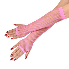 Punk Mesh Gloves Solid Long Party Dress Women's Accessories