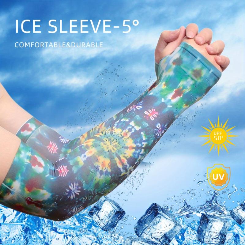 Tie Dye Ice Sleeves Elastic UV Protection Gloves