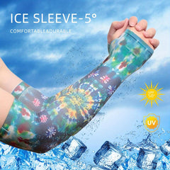 Tie Dye Ice Sleeves Elastic UV Protection Gloves