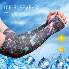 Tie Dye Ice Sleeves Elastic UV Protection Gloves