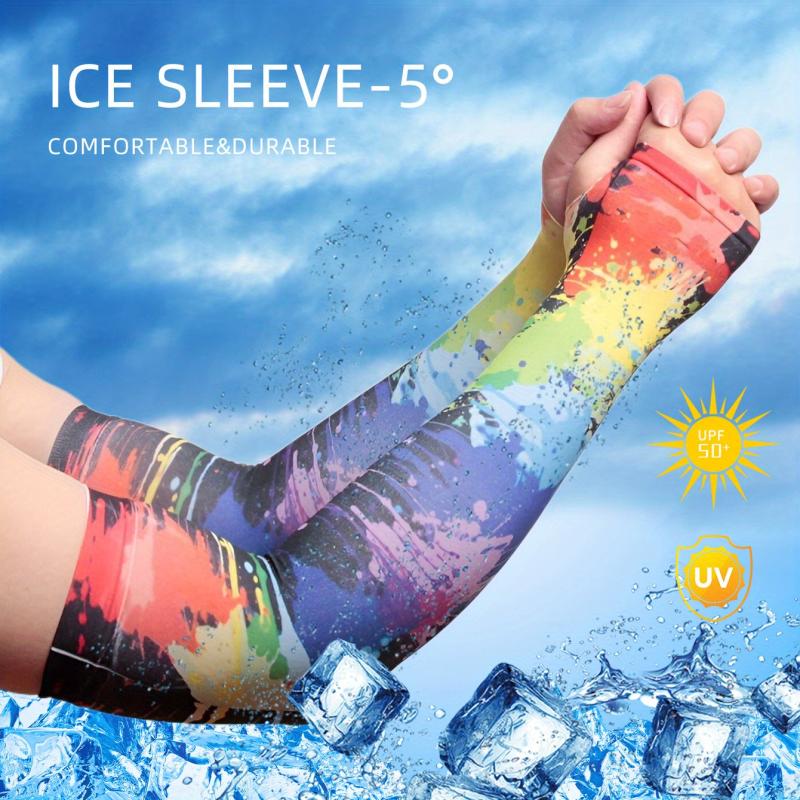 Tie Dye Ice Sleeves Elastic UV Protection Gloves