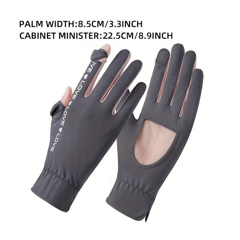 Viscose Sunshade Gloves Touch Screen Casual Sunscreen Outdoor Flip Gloves
