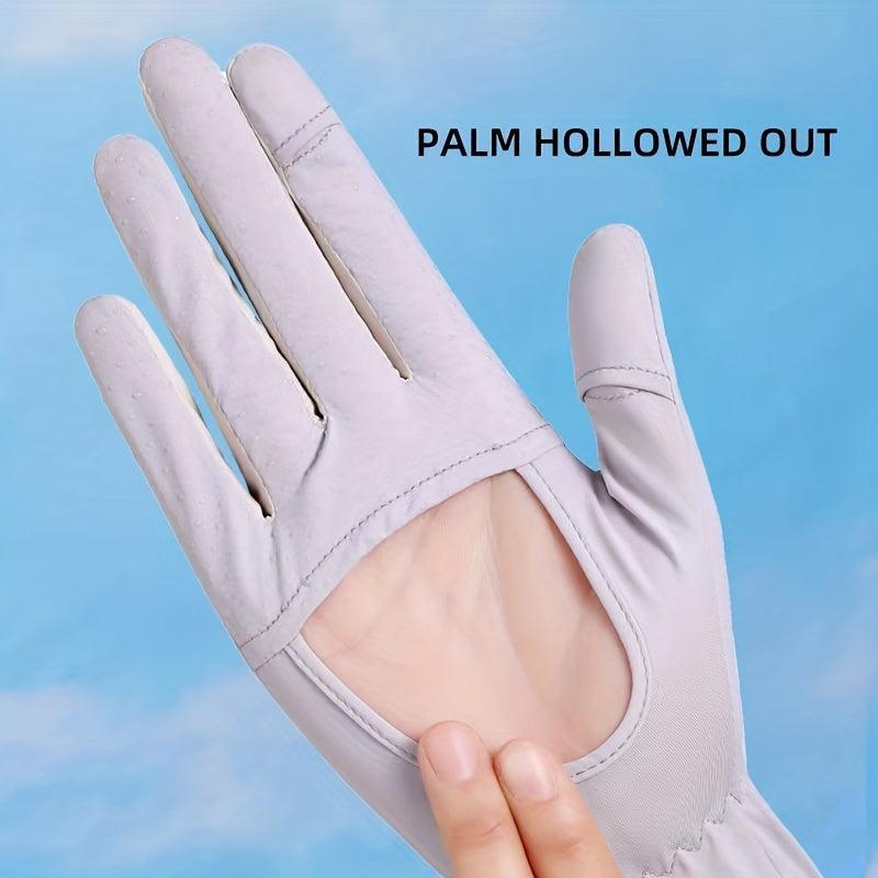Viscose Sunshade Gloves Touch Screen Casual Sunscreen Outdoor Flip Gloves