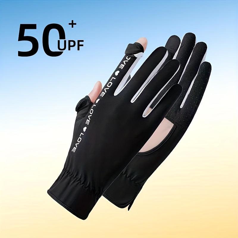 Viscose Sunshade Gloves Touch Screen Casual Sunscreen Outdoor Flip Gloves