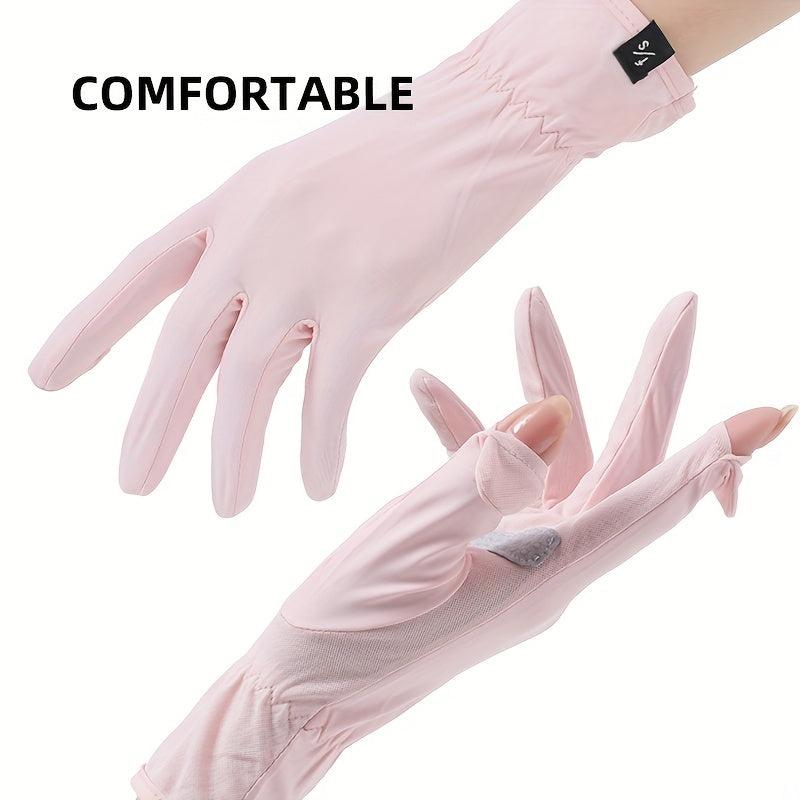 Casual Thin Breathable Sunscreen Gloves Elastic UV Protection