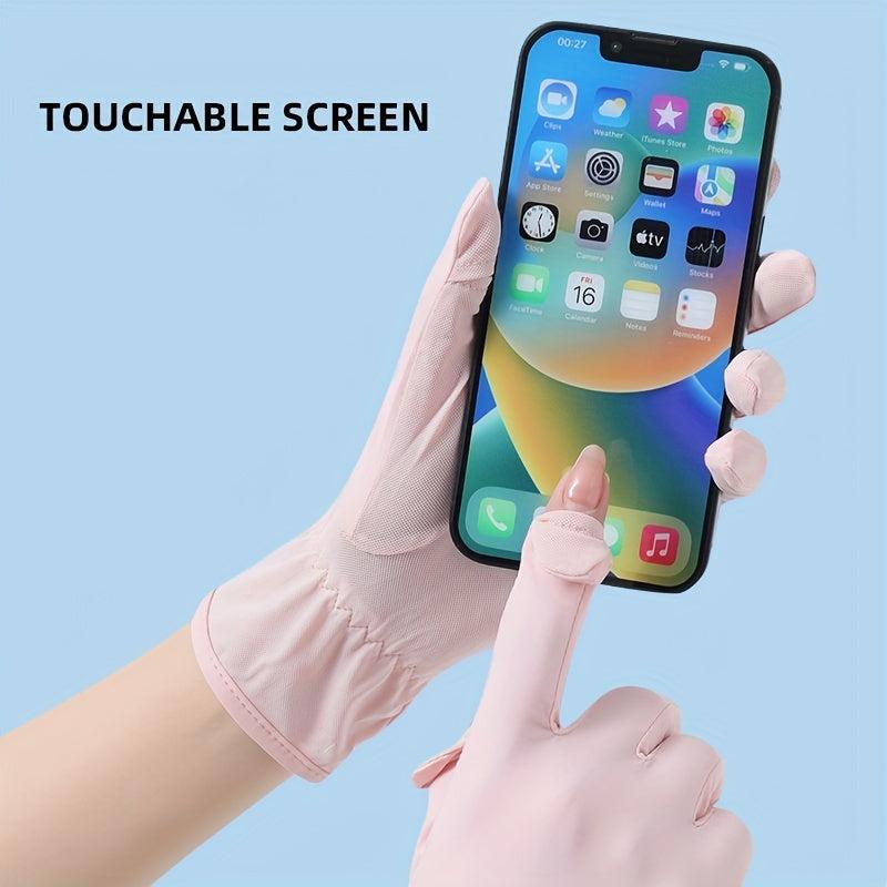 Casual Thin Breathable Sunscreen Gloves Elastic UV Protection