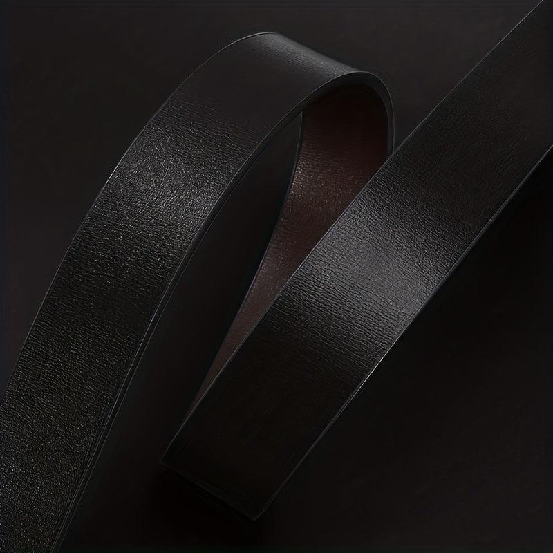 Zodiac Leather Belt w/ Symmetrical Buckle for Men