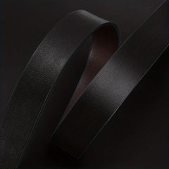 Zodiac Leather Belt w/ Symmetrical Buckle for Men