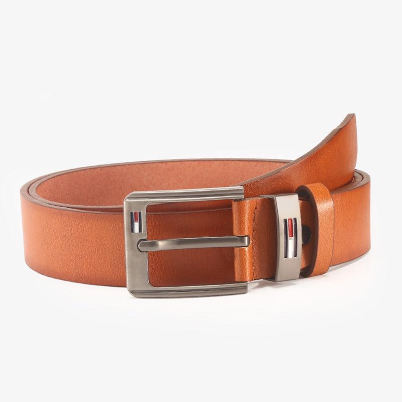 Men's PU Leather Square Buckle Pin Business Belt For Jeans