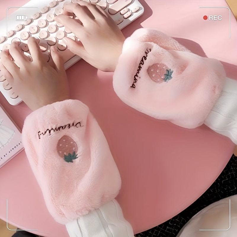 Embroidered Plush Sleeves Baby Student Warm Winter Elasticity