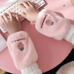 Embroidered Plush Sleeves Baby Student Warm Winter Elasticity