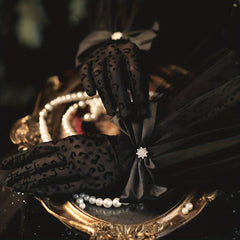 Retro Hepburn Style Lace Gloves Bow Breathable Gloves