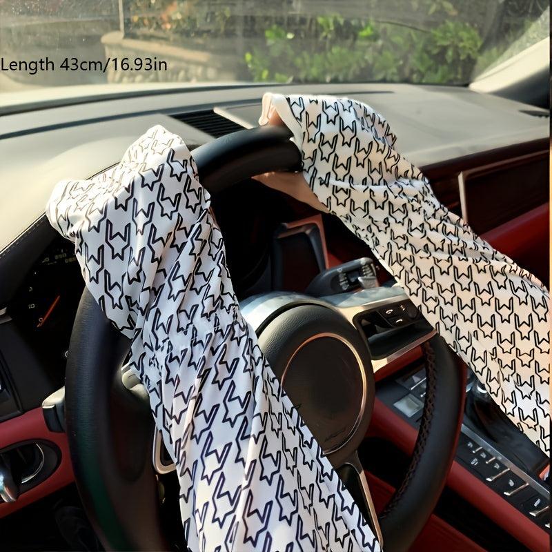 Plaid Sunscreen Gloves UV Protection Sleeves with Thumb Hole