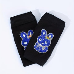 Rhinestone Rabbit Decor Y2K Fingerless Gloves