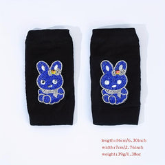 Rhinestone Rabbit Decor Y2K Fingerless Gloves