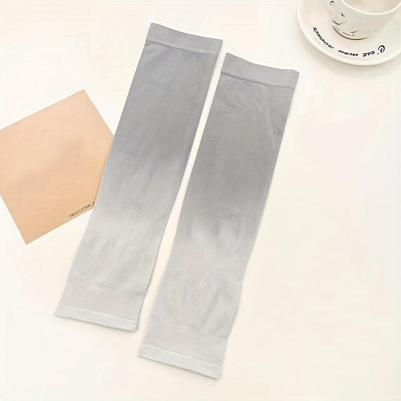 Gradient Ice Sleeve UV Protection Fingerless Gloves