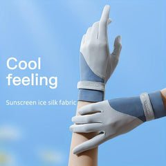 Ice Silk Gloves Breathable Sunscreen Driving Non-slip Touch Screen Gloves