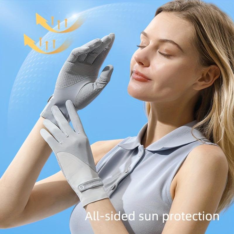 Ice Silk Gloves Breathable Sunscreen Driving Non-slip Touch Screen Gloves