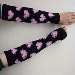 Velvet Thicken Arm Sleeve Warm Fingerless Sleeves For Women