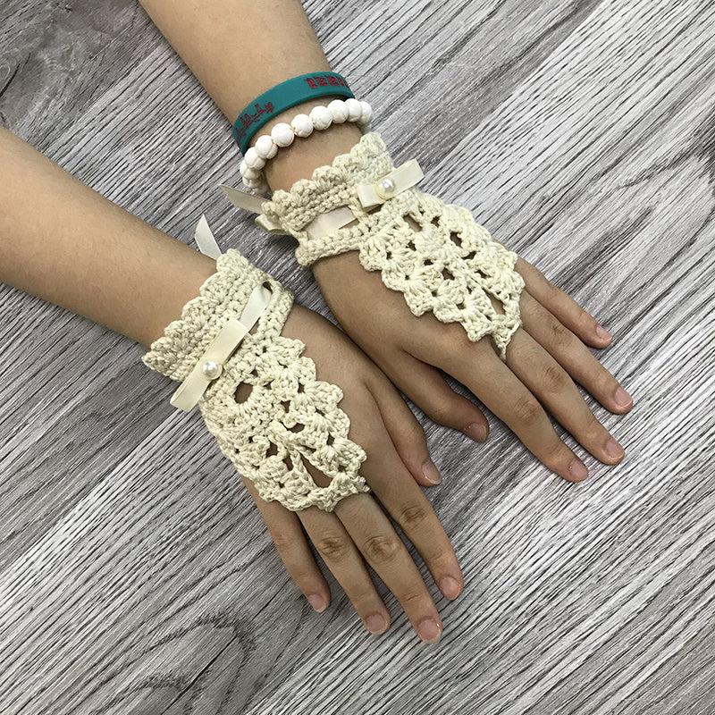 Vintage Hand knit Knitted Gloves Crochet Gloves Solid Gloves Boho Style